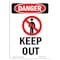 Signmission Safety Sign, OSHA Danger, 5" Height, Keep Out, Portrait OS-DS-D-35-V-1399 - alternate 1